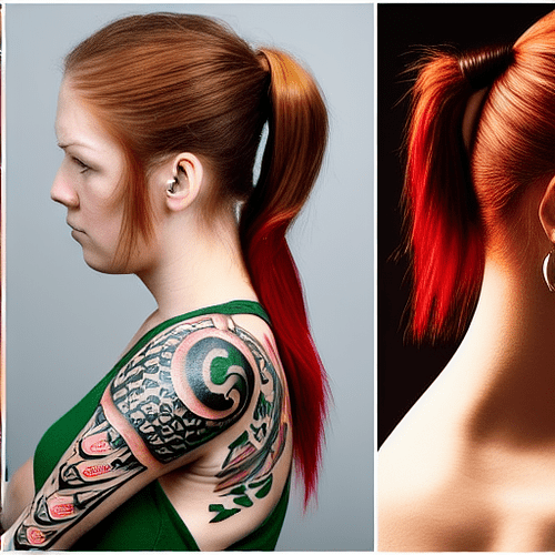 4227619211_You_see_a_girl_with_sharp_features__green_eyes__and_red_hair_tied_in_a_ponytail__On_the_right_hand_is_a_tattoo_of_a_skull_from_which_a_snake_crawls_out_